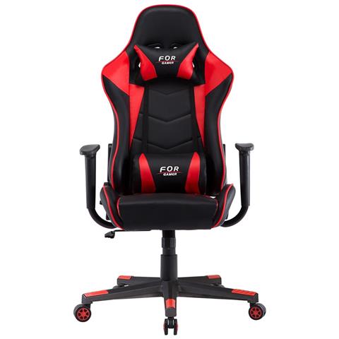 Sedia Da Gioco Agnes, 70x70x125-135 Cm, Ecopelle, Regolabile In Altezza, Nero E Rosso, - Foto 6