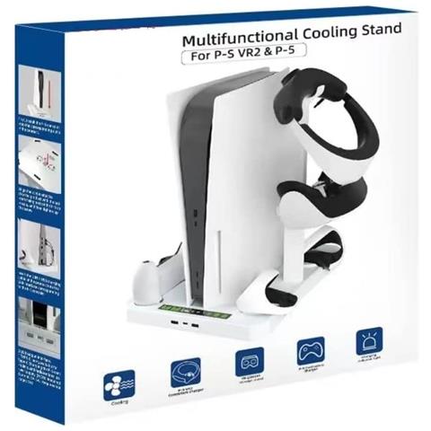 Supporto E Stazione Di Ricarica Compatibile Con Ps5 E Ps Vr2, Supporto Ventola 3-in-1 Con Caricatore Controller Adatto Per Playstation 5 / Psvr2 Con Supporto Cuffie Ps Vr2 - Foto 7