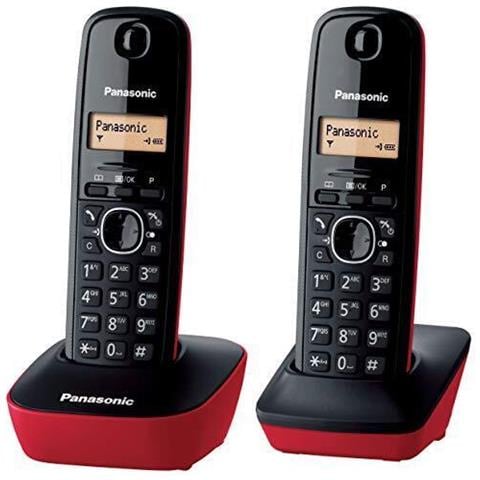 Set Telefono DECT KX-TG1612 con Identificatore di Chiamata Colore Nero/Rosso - Foto 2