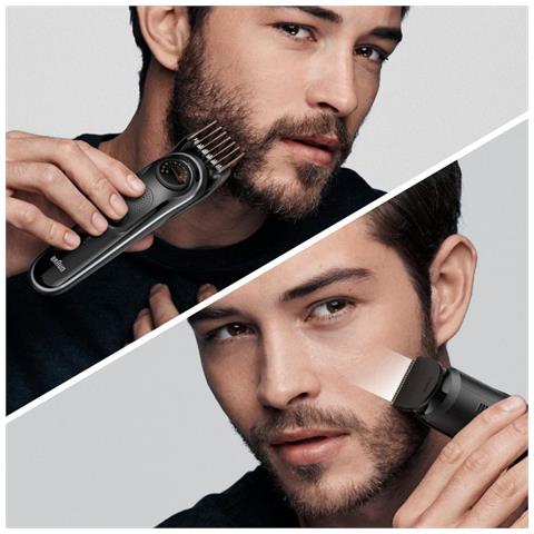 Regolabarba Beard Trimmer 5 con Autonomia 100 min Lavabile + Accessori Colore Nero  - Foto 2