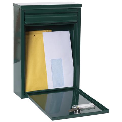 Zaguán E5753 Cassetta Postale Individuale In Acciaio, Cassetta Postale Da Esterno O Raccogliposta, Dimensione S (din A5), Verde - Foto 2