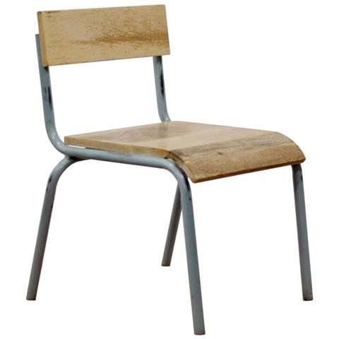 Sedia Metallo Legno Grigio - Foto 1