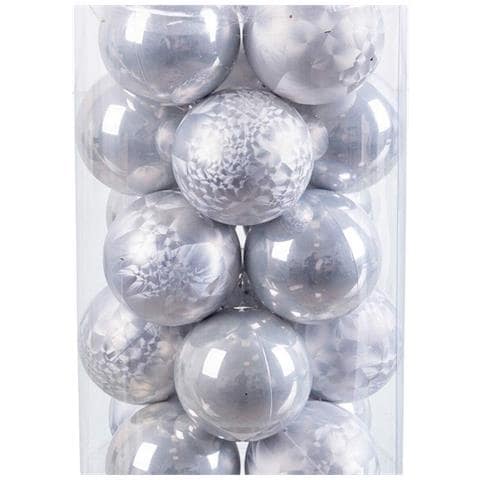 Palle Di Natale Argentato Plastica 6 X 6 X 6 Cm (20 Unità) - Foto 2