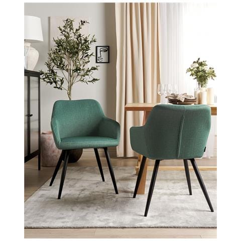 Set Di 2 Sedie Velluto Verde Casmalia - Foto 1
