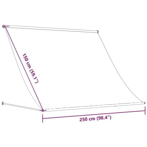 Tenda Da Sole Retrattile Antracite 250x150 Cm Tessuto E Acciaio - Foto 8