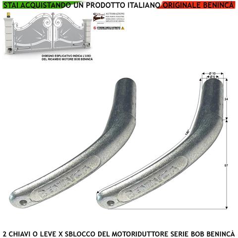 Chiave Per Lo Sblocco Del Motore Bob Della Benincà 2 Leve Necessarie Per Aprire Il Cancello In Mancanza Di Rete Elettr - Foto 1