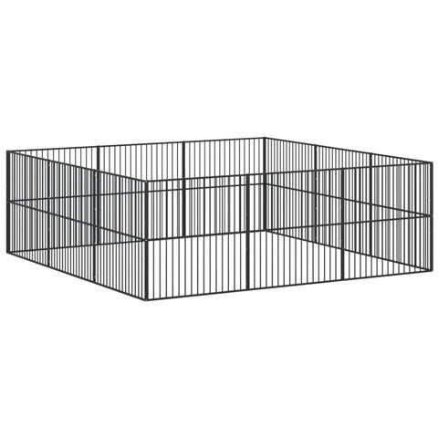 Box Per Cani 12 Pannelli Nero Acciaio Zincato - Foto 1