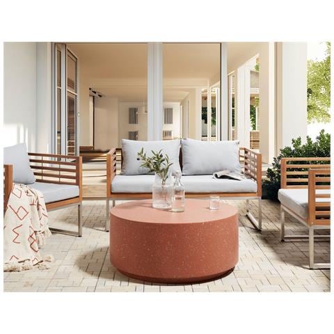 Tavolino Da Caffè Trezzo Terrazzo Rosso - Foto 1