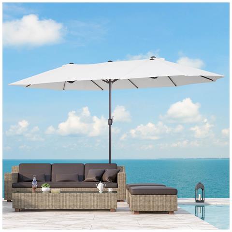 Ombrellone Doppio Da Giardino In Alluminio 460x270xh240 Cm Alu Twin Beige - Foto 1
