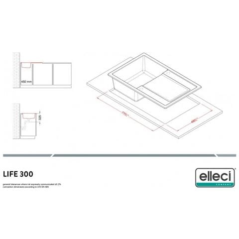 Lavello Life 300 Montato su Piano con 1 Vasca Forma Rettangolare Colore Antracite - Foto 3
