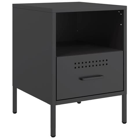 Comodino Nero 36x39x50,5 cm in Acciaio - Foto 1