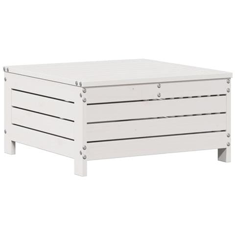Set Salotto Giardino 7pz con Cuscini Bianco Legno Massello Pino - Foto 2
