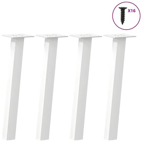 Gambe Per Tavolino 4 Pz Bianco 30 Cm In Acciaio - Foto 1
