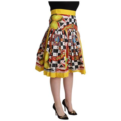 Gonna Plissettata A Trapezio A Vita Alta Carretto Multicolor - It38-xs - Foto 2
