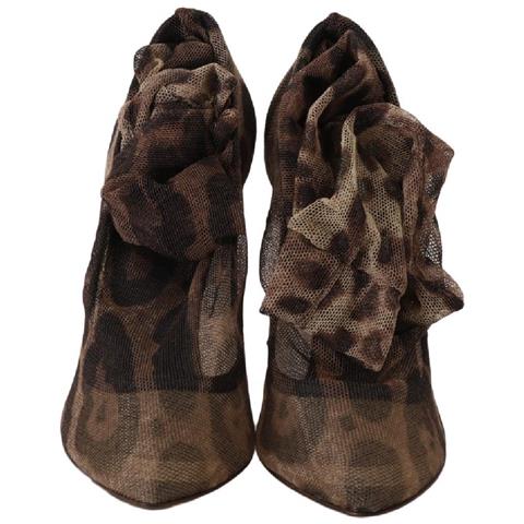 Dã©colletã© Con Calzini Lunghi In Tulle Leopardato Marrone - Eu36/us5.5 - Foto 5