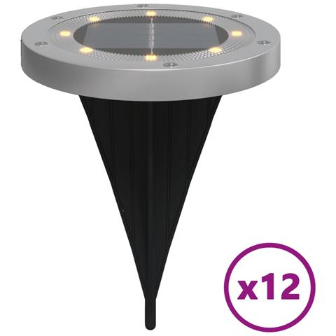 Luci Solari da Terra con Picchetti da Esterno 12pz Bianco Caldo - Foto 1
