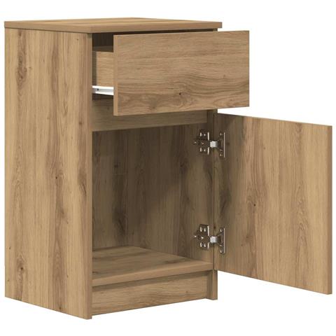 Comodini 2pz Rovere Artigianale 39x35x65cm in Legno Multistrato - Foto 9