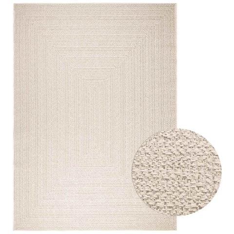 Tappeto Zizur Crema 200x290 Cm Aspetto Iuta Interni Ed Esterni - Foto 1