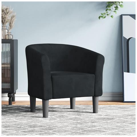 Poltrona Cabriolet Nera In Velluto - Foto 1