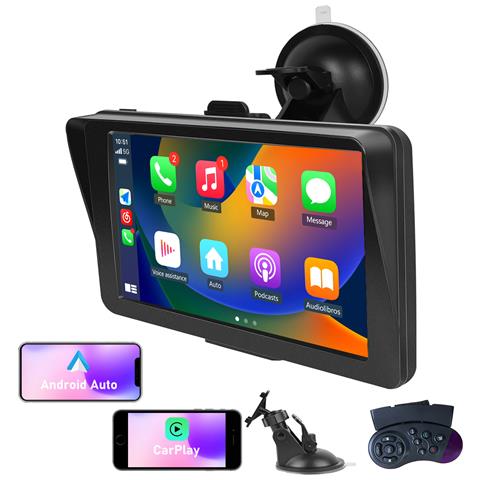 7 Pollici Carplay Auto, Wireless Carplay Android Auto Radio Portatile, Supporta Bluetooth Gps Siri Controllo Vocale - Foto 1