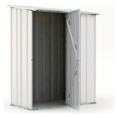 Casetta Da Giardino In Lamiera Di Acciaio 155x100cm X H 192cm - 50kg - 1,55mq - Bianco - Foto 2