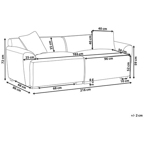 Divano 3 Posti Korio Grigio - Foto 2