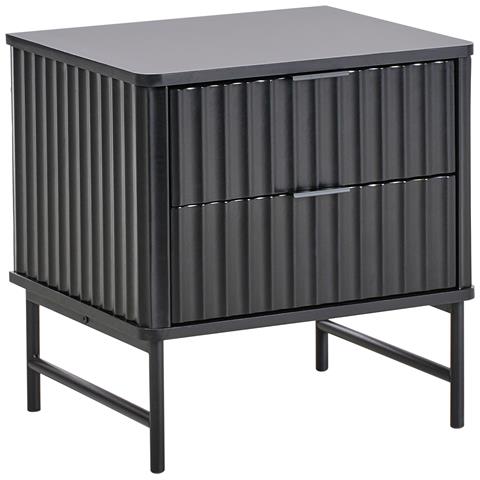 Comodino 2 Cassetti Glastonbury Nero - Foto 2