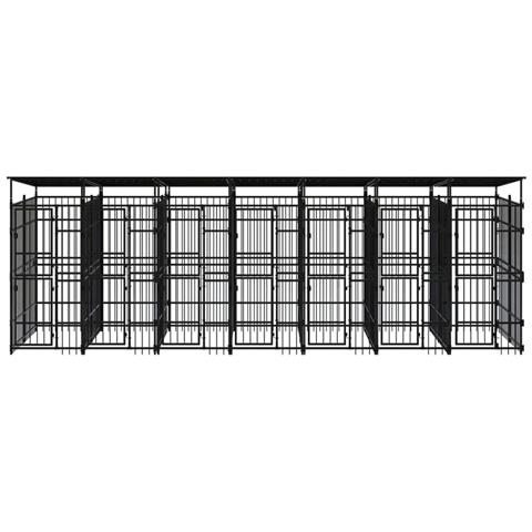 Gabbia Per Cani Da Esterno Con Tetto In Acciaio 12,9 M² - Foto 1