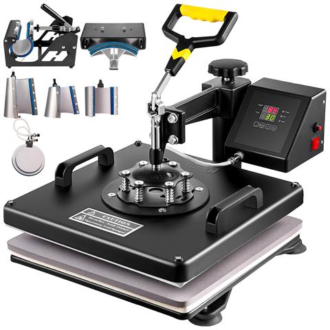 Pressa Di Calore 8 In 1 Pressa A Caldo 38x38 Cm, Pressa A Trasferimento Termico 15x15 Pollici T-shirt Pressa Macchina Sublimazione Mulitifuctional Per Cappelli, Berretti, T-shirt, Tazze, Piatti - Foto 1