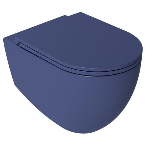 Sanitari Sospesi Opaco Infinity: Vaso, Bidet, Copriwater Soft-close - Blu Opaco - Foto 1