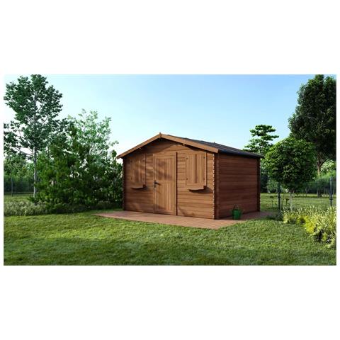 Casetta Da Giardino In Legno - 12m2 - 4x3m - Impregnata - 28mm - Colore: Marrone - Foto 1