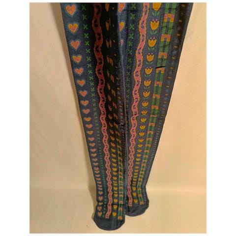 Collant Da Ragazza Blu Navy Con Fiori E Cuori Taglia 128-134cm - Foto 2