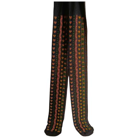 Collant Da Ragazza Blu Navy Con Fiori E Cuori Taglia 128-134cm - Foto 1