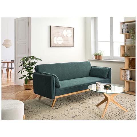 Divano Letto Asaa Tessuto Verde Chiaro - Foto 1