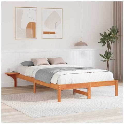 Rete letto con comodini Marrone Cera marrone - Foto 2