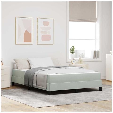 Letto box spring con materasso Grigio chiaro 140 x 200 cm - Foto 2