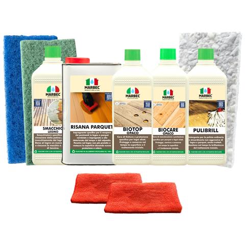 Marbec Kit Restuara Legno Oliato Opaco Per Il Restauro Fai Da Te Di Pavimenti In Parquet Oliato Opaco. Dona Al Materiale Una Nuova Protezione Idrorepellente E Antimacchia. - Foto 1