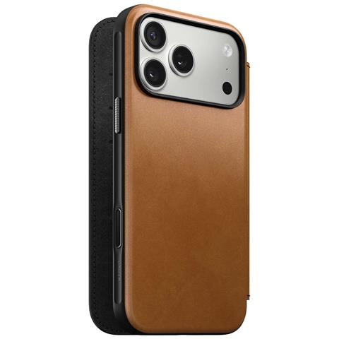 Custodia A Portafoglio Per Iphone 17 Pro Max Magsafe In Pelle Serie Moderna, Marrone Chiaro - Foto 1
