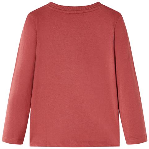 Maglietta Bambino Maniche Lunghe Rosso Bruciato 140 - Foto 2