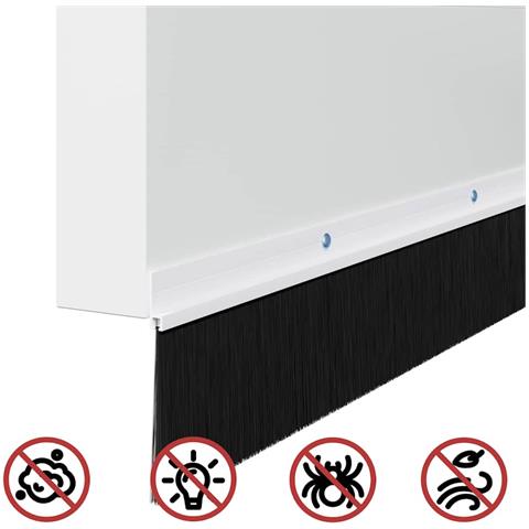 Spazzole per porte a vite 2 pcs Bianco 100 cm Lega di alluminio - Foto 9