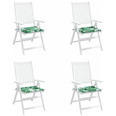 Cuscini per sedie 4 pcs Motivo Foglia 50 x 50 x 4 cm - Foto 1