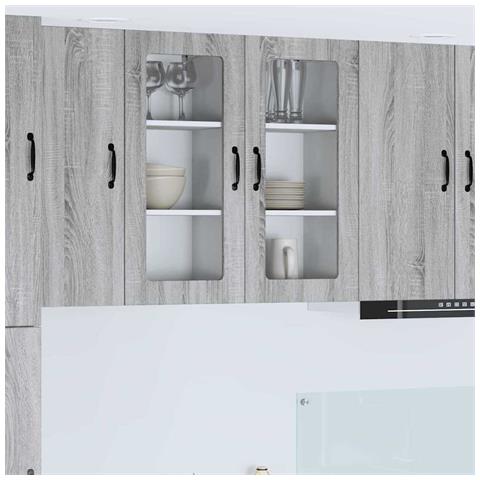 Pensile cucina Grigio Sonoma 40 x 31 x 80 cm Legno multistrato - Foto 2