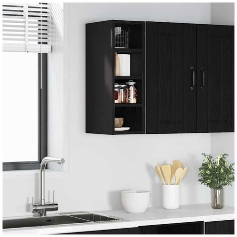 Armadio pensile Riga Rovere nero 20 x 29,5 x 60 cm - Foto 2