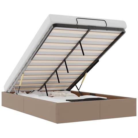 Struttura Letto Pouf senza Materasso 120x190 cm Similpelle - Foto 1