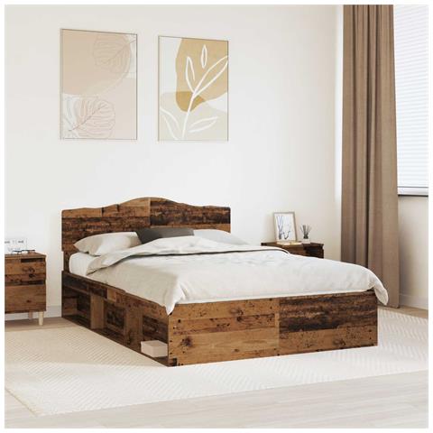 Struttura del letto Legno vecchio 160 x 200 cm Pino massello - Foto 2