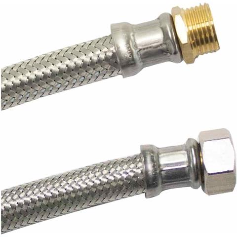 Tubo Flessibile Acciaio Inox  Dn13  Raccordo 3/4 Maschio X 3/4 Femmina  1500 Mm  Tubo Acqua Potabile Certificato - Foto 1