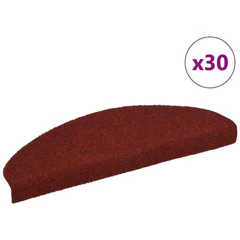Tappetini per scale autoadesivi 30 pz 65x21x4 cm Bordeaux Rosso Semicircolari Grandi - Foto 1