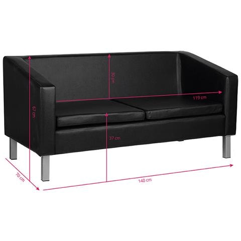 divano sala dattesa BM18003 nero - Foto 3