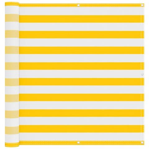Schermo da balcone Giallo e Bianco 110 x 800 cm Tessuto Oxford - Foto 1