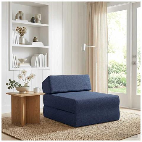 Divano Letto Pieghevole Blu 60 x 70 x 41 cm Tessuto - Foto 2